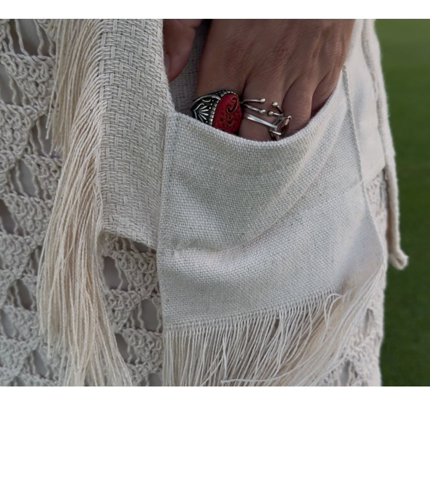 Boho fringes kimono