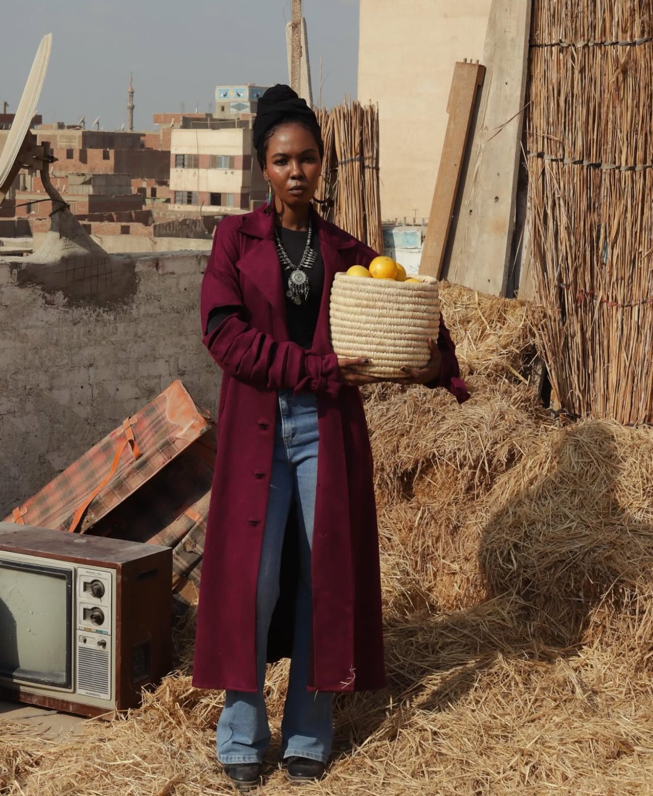 Esmeralda coat in burgundy