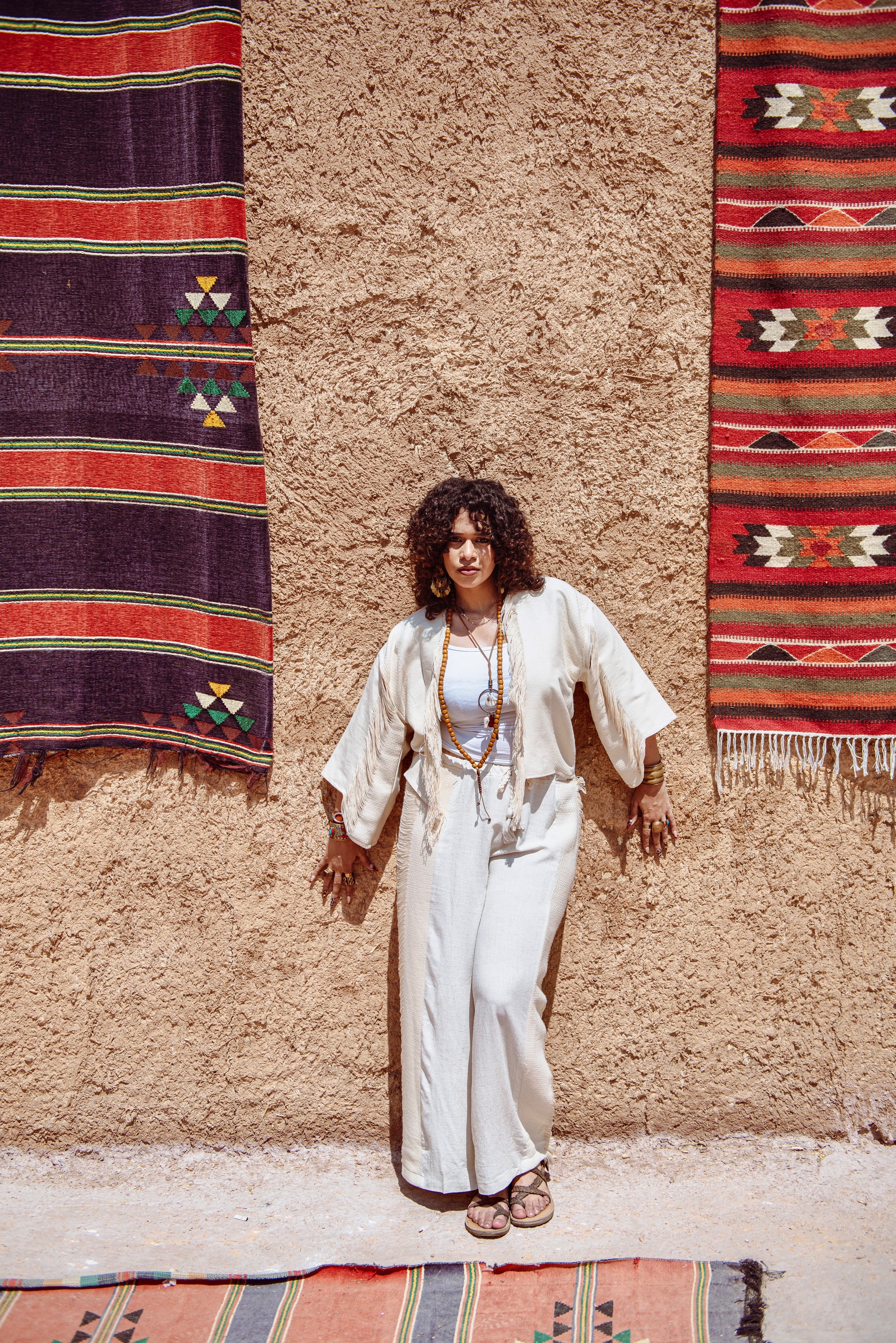 Boho fringes kimono