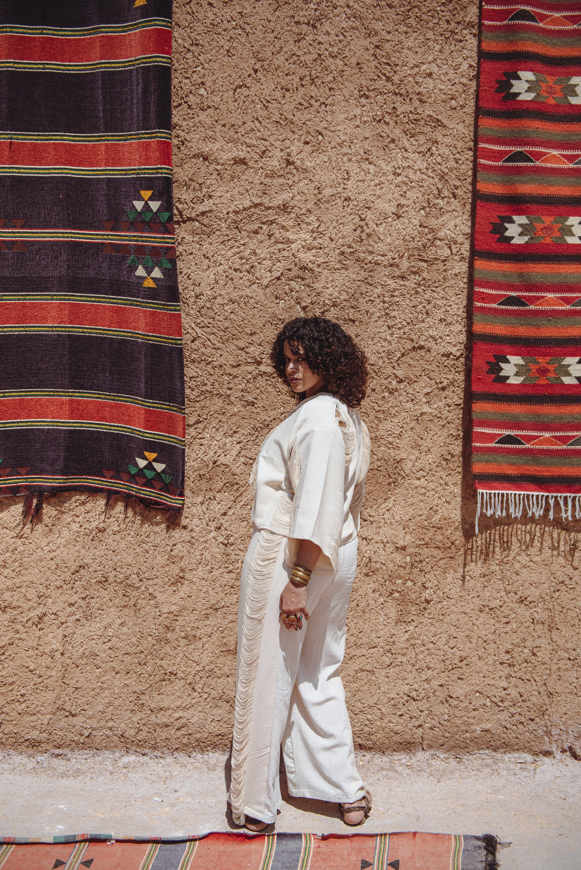 Boho fringes kimono