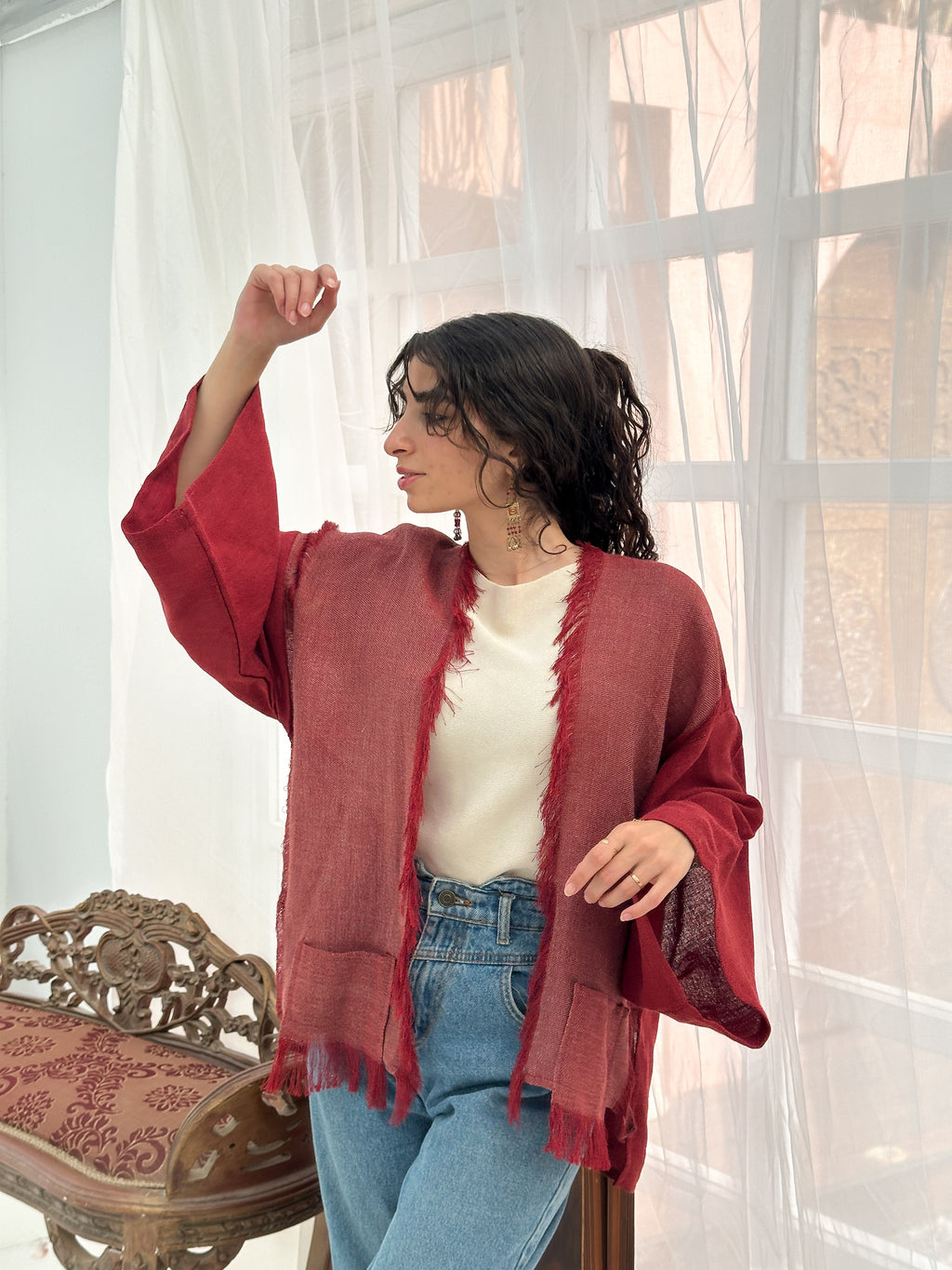 Knitted Calm in burgundy