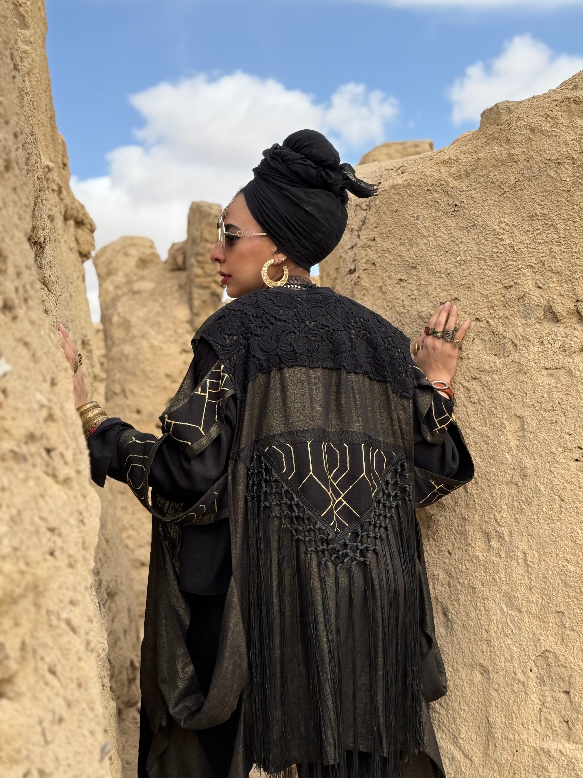 Odessa fringes vest in copper