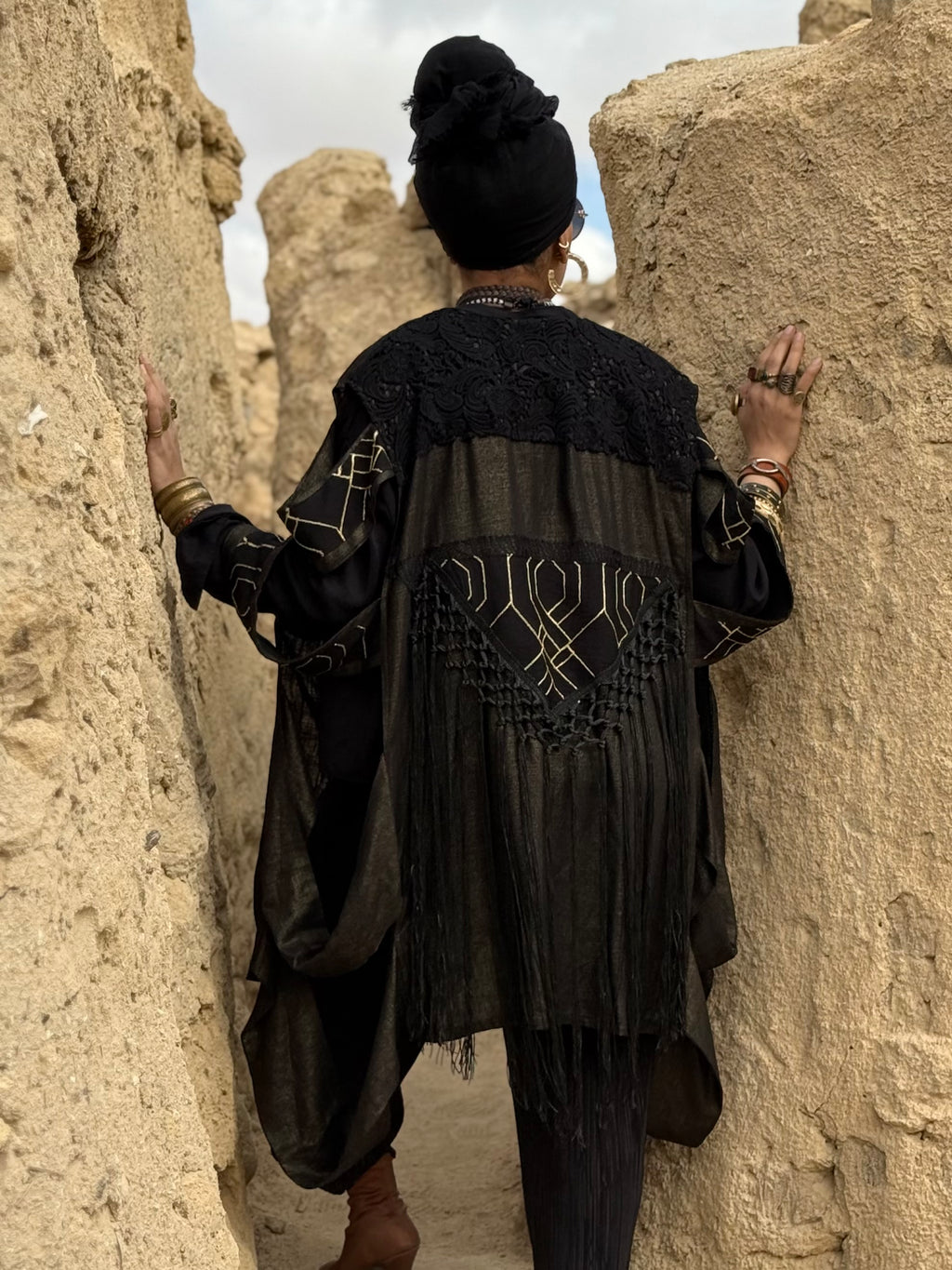 Odessa fringes vest in copper