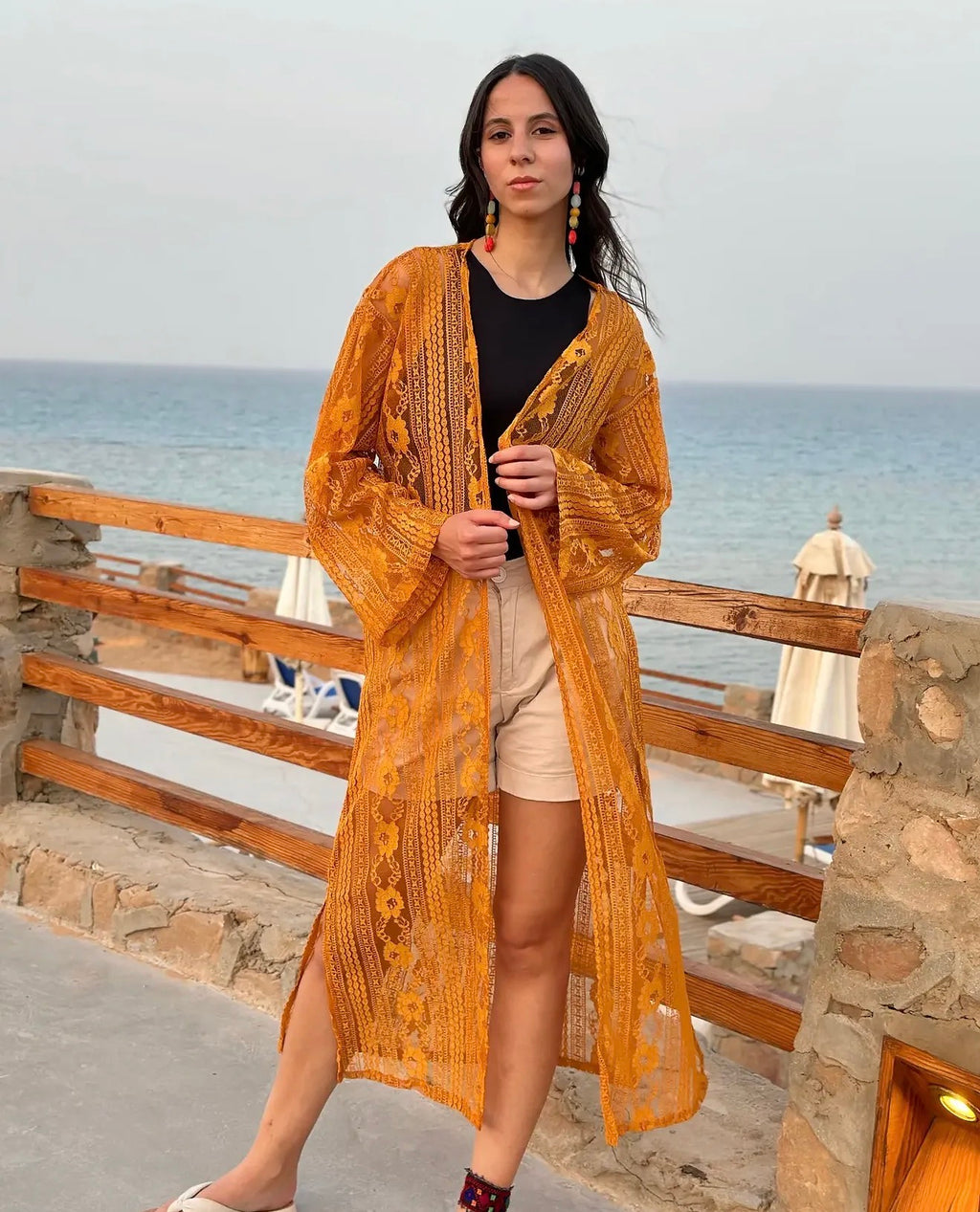Moon lace kimono
