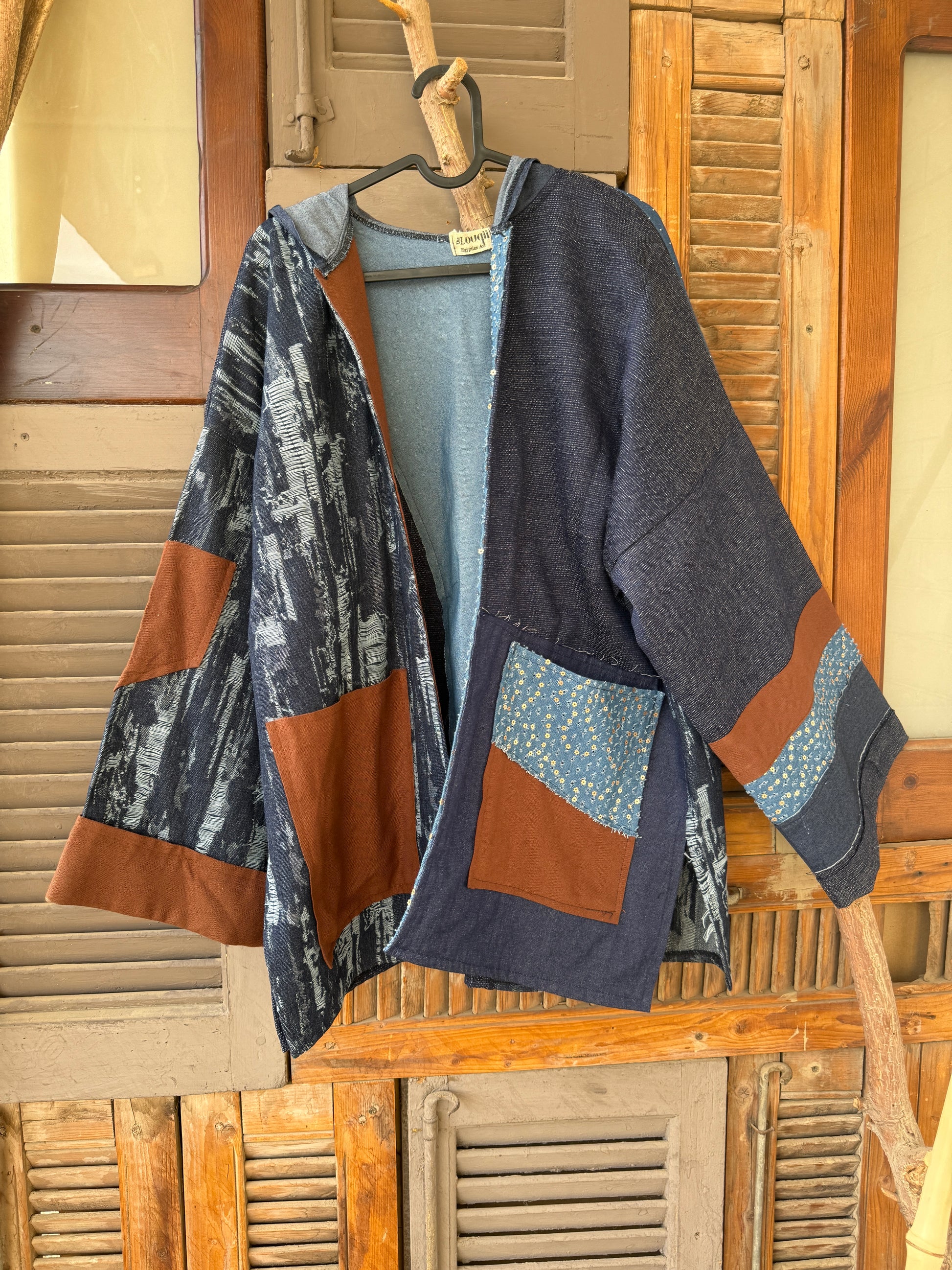 Boho denim kimono