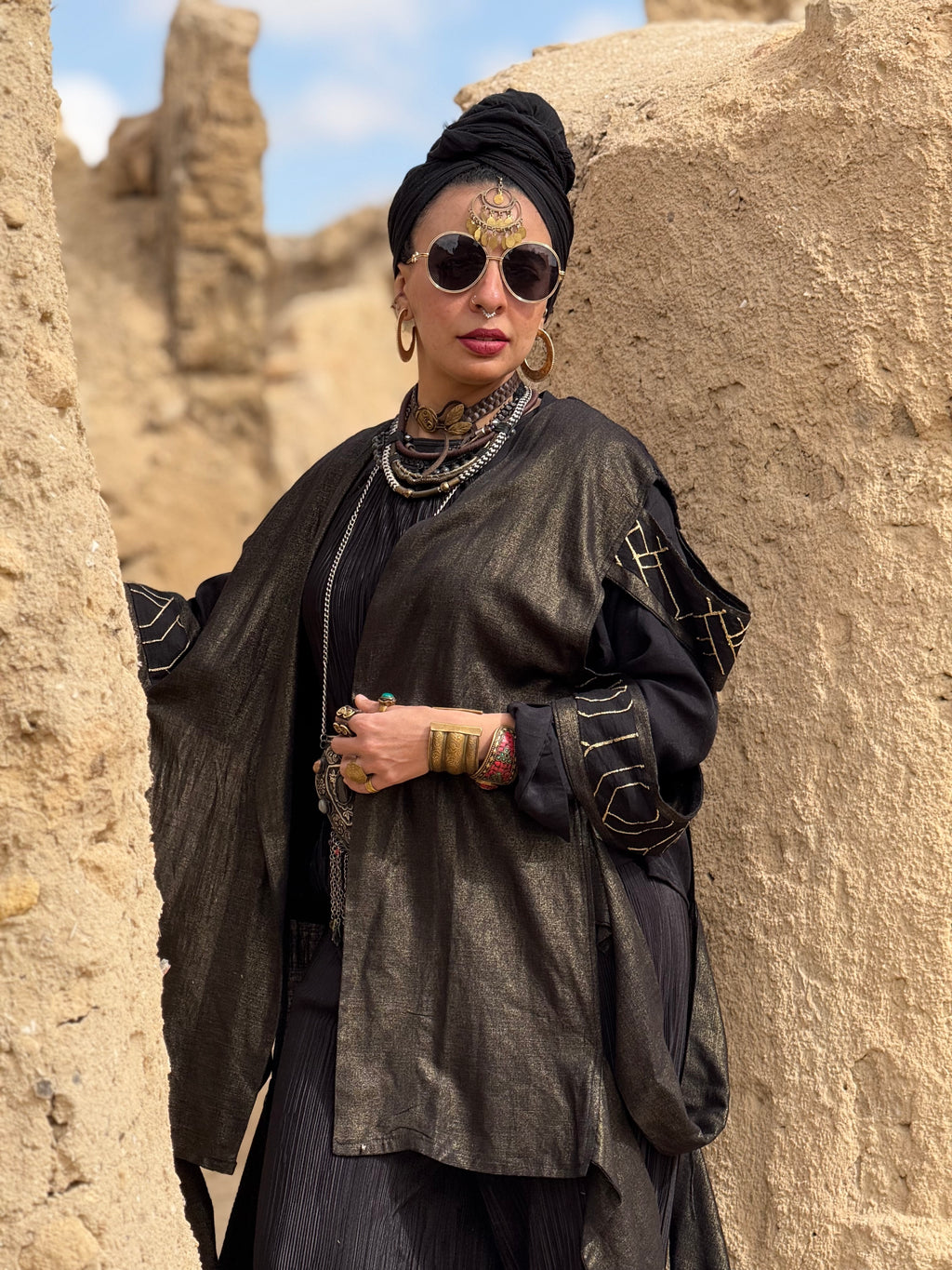 Odessa fringes vest in copper