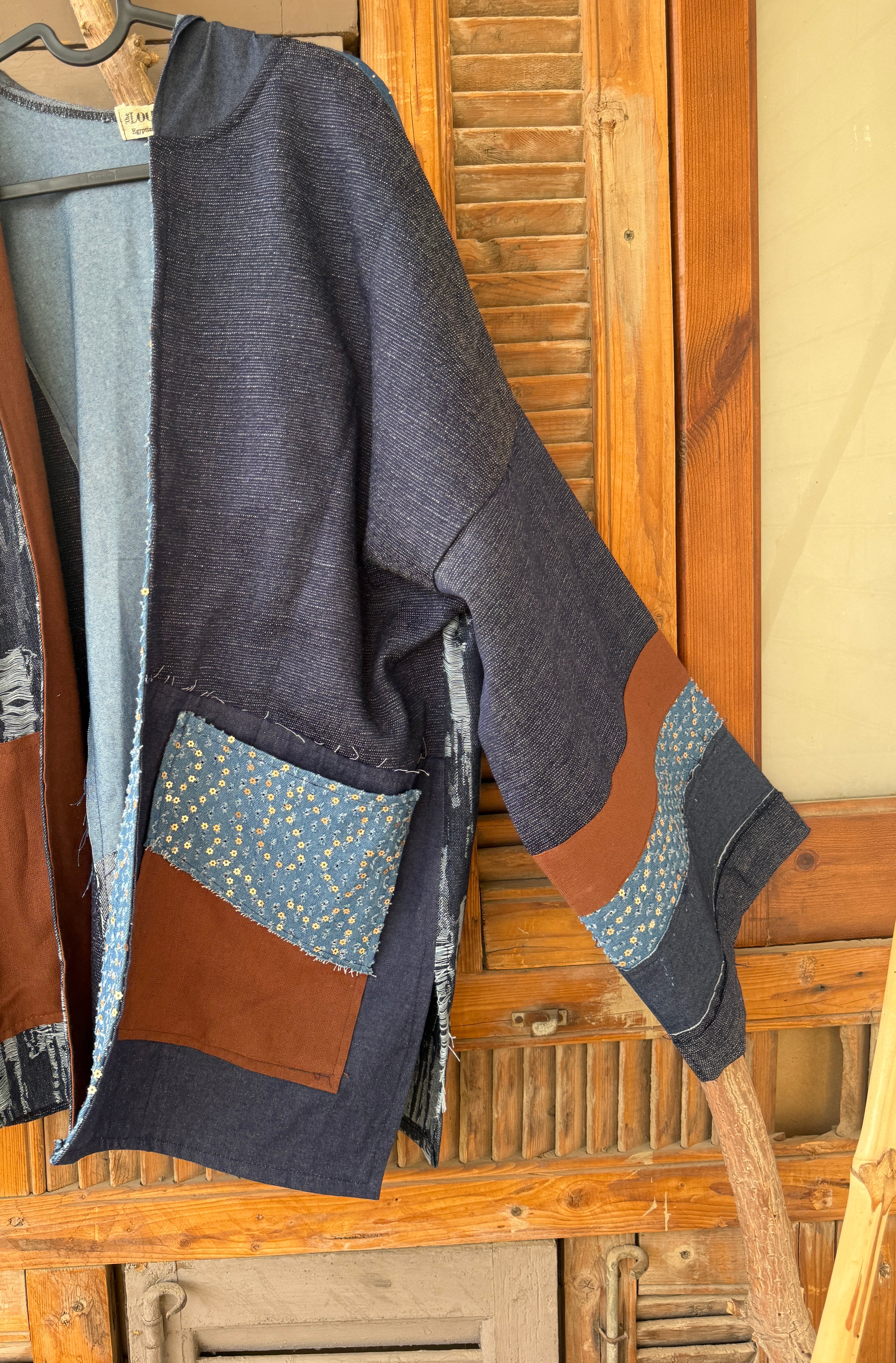 Boho denim kimono