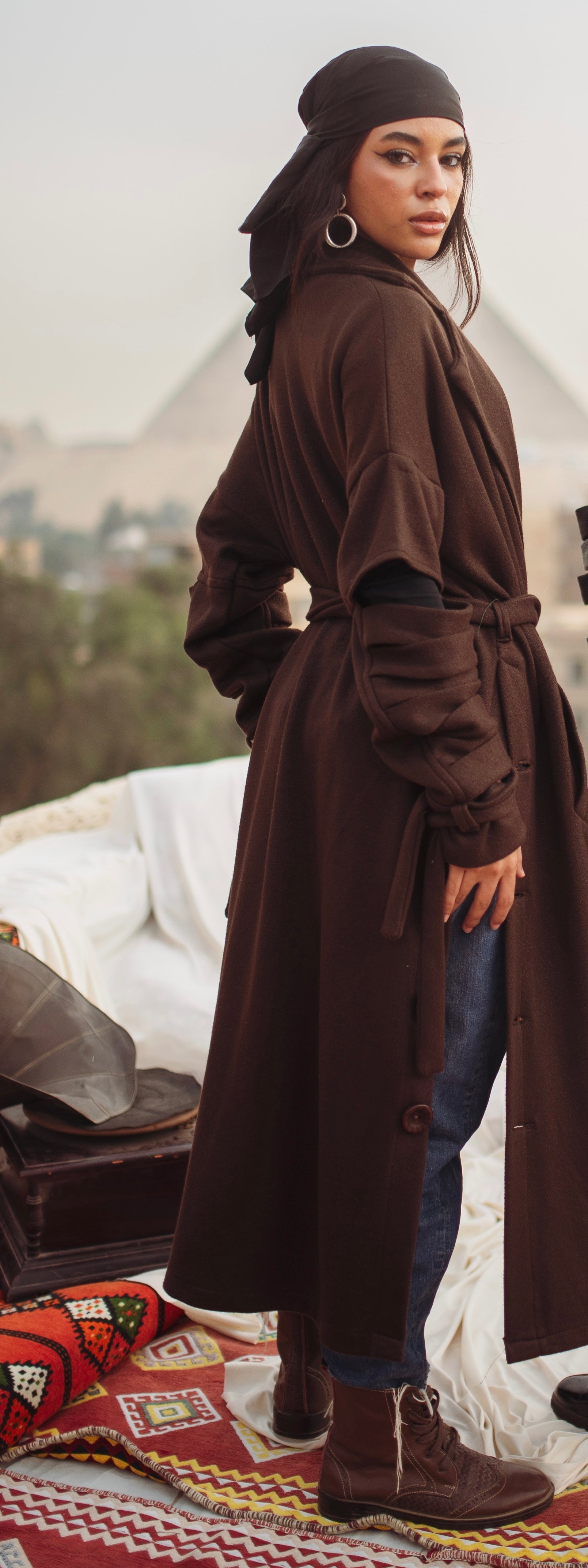 Esmeralda coat in coffee