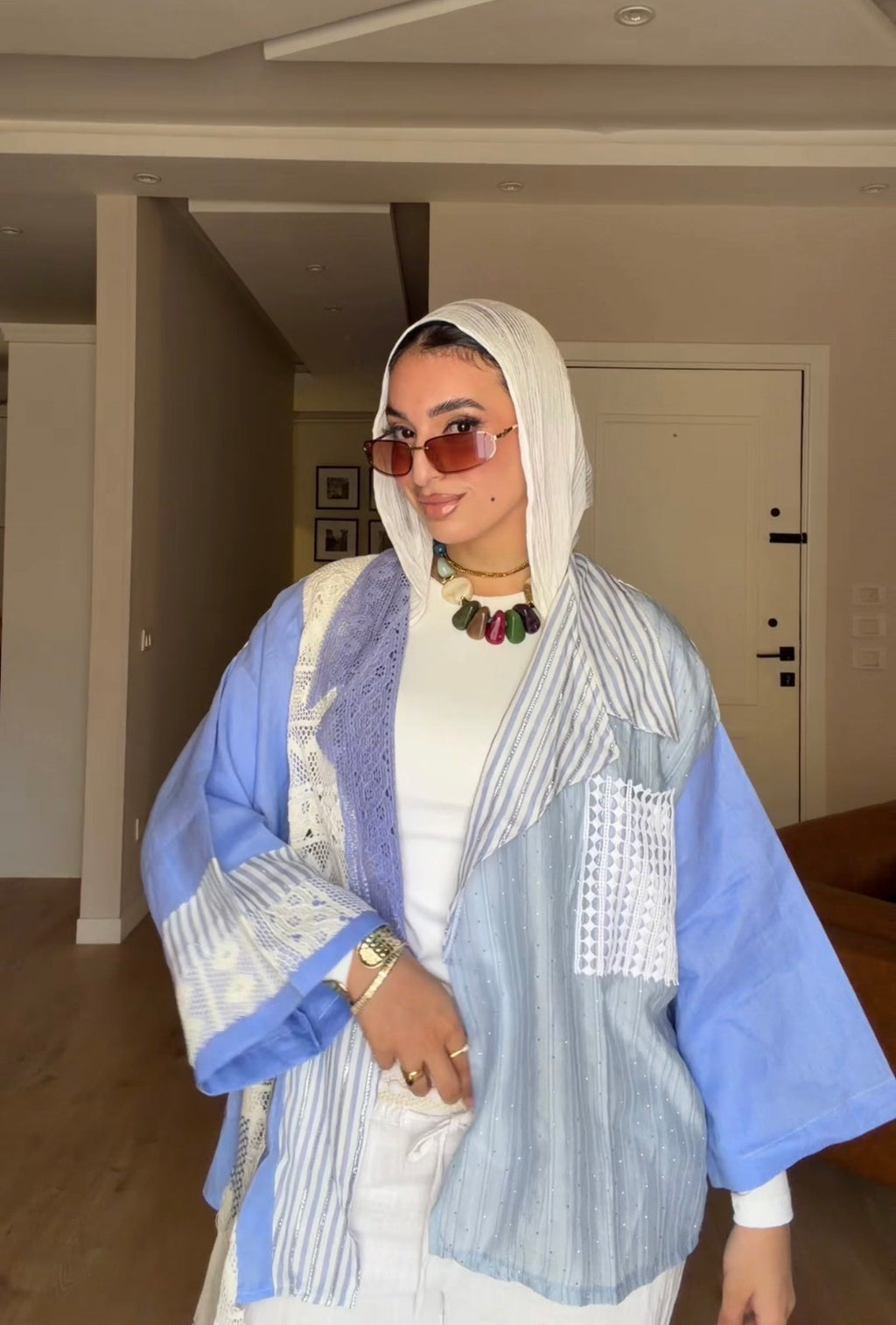 Nomad layers kimono in blue