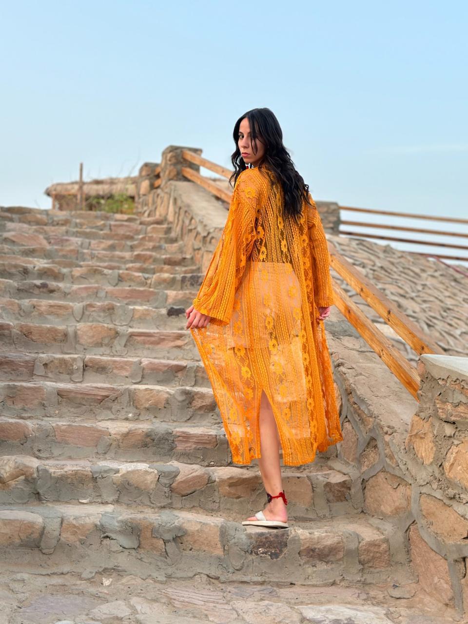 Moon lace kimono