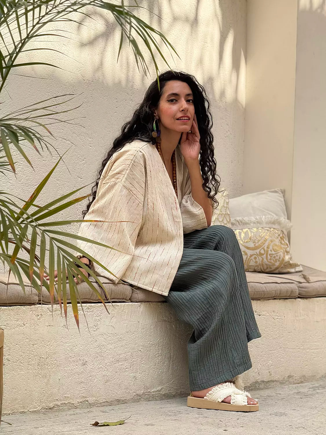 Freedom pleated pants in olive