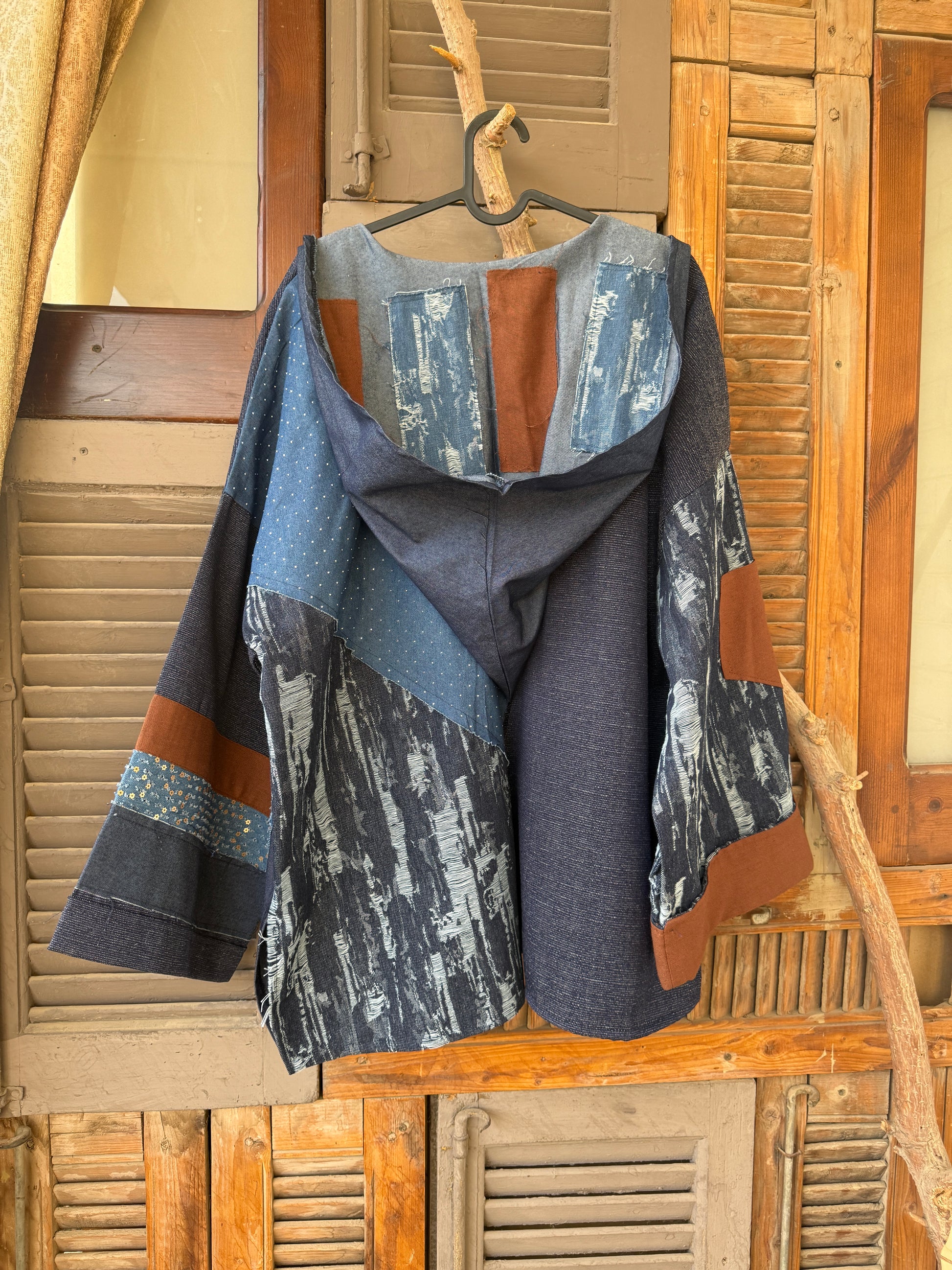 Boho denim kimono