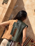 Sundown leather vest in camel