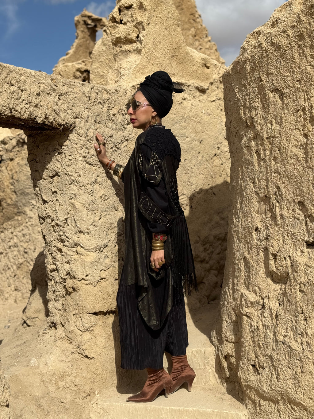 Odessa fringes vest in copper