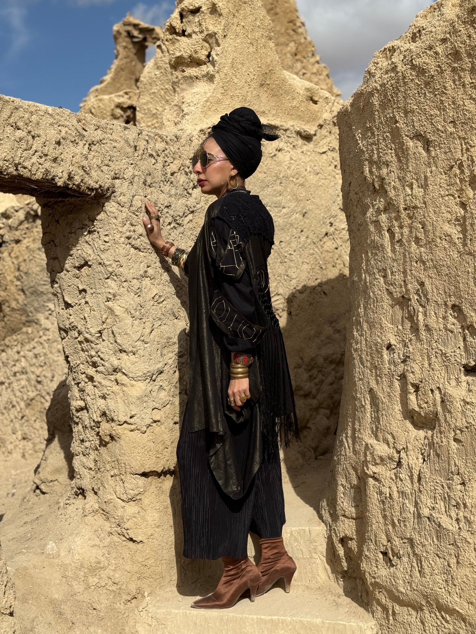 Odessa fringes vest in copper