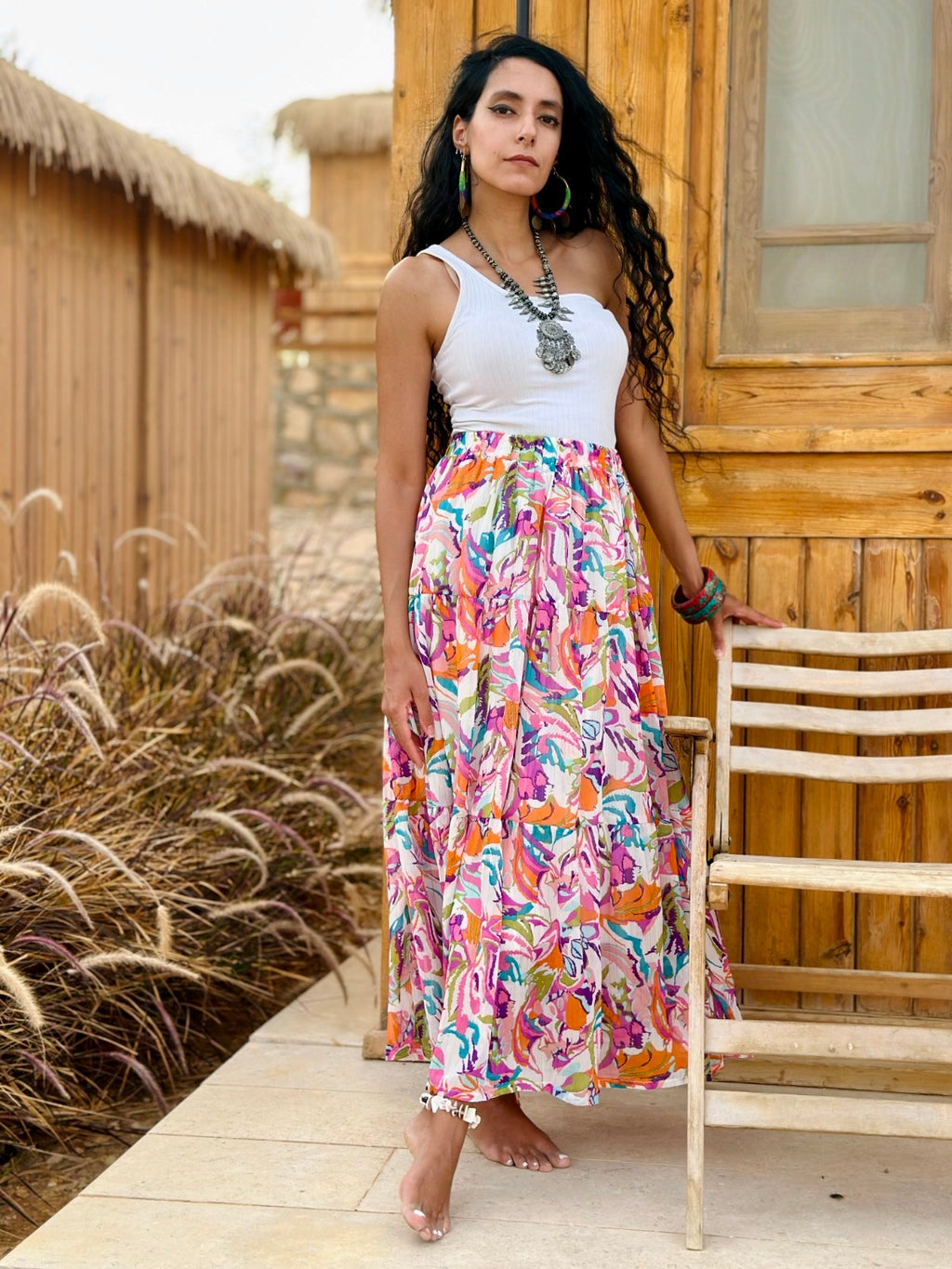 Blush bloom skirt