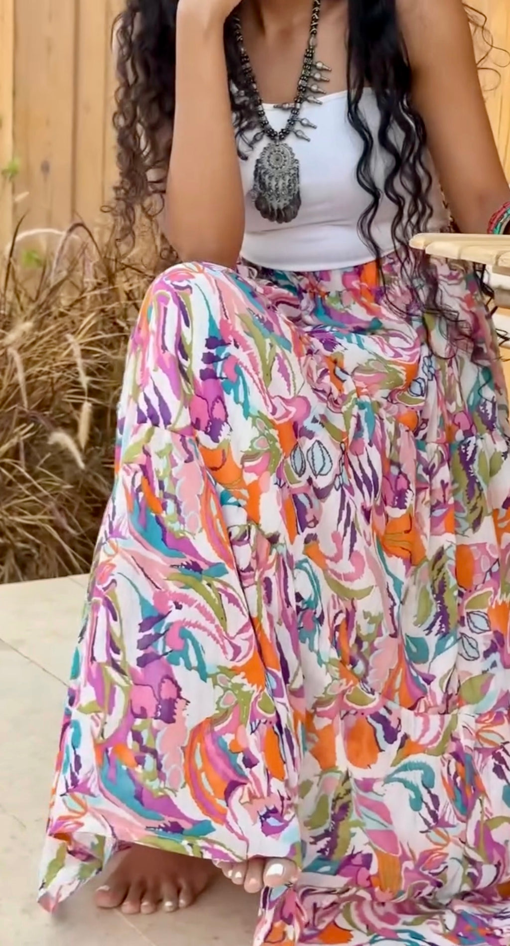 Blush bloom skirt