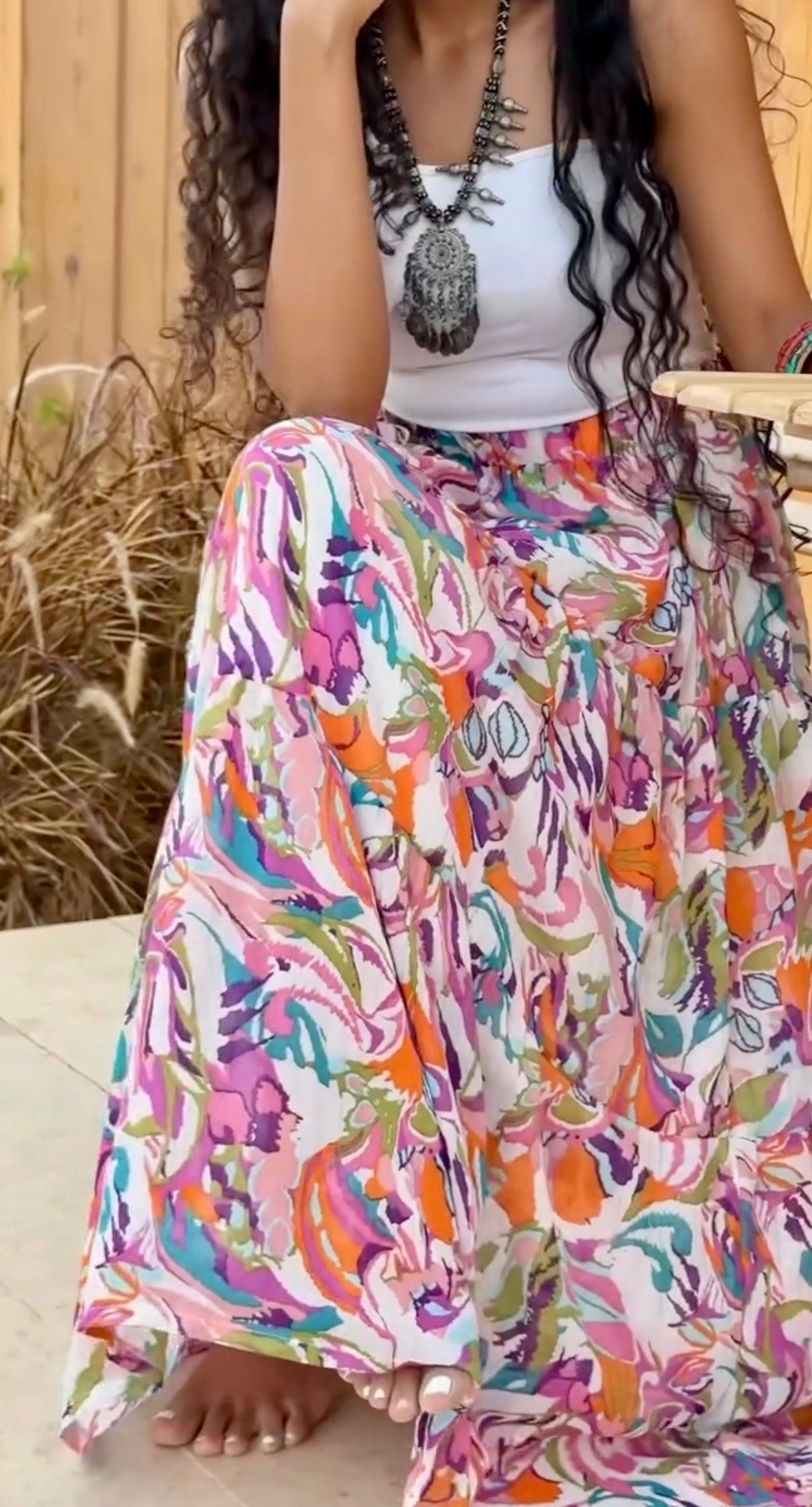 Blush bloom skirt