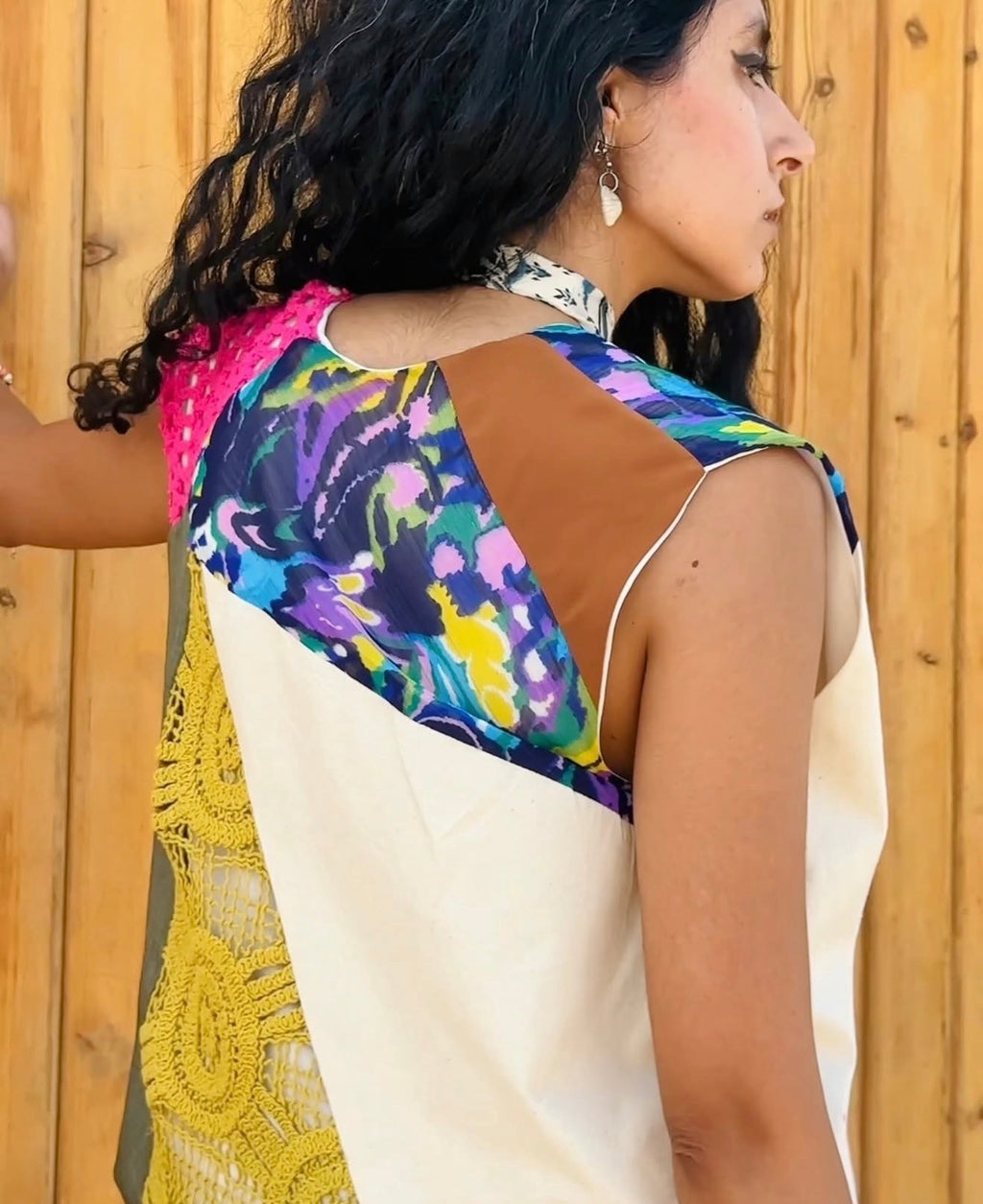 Painted soul vest in linen