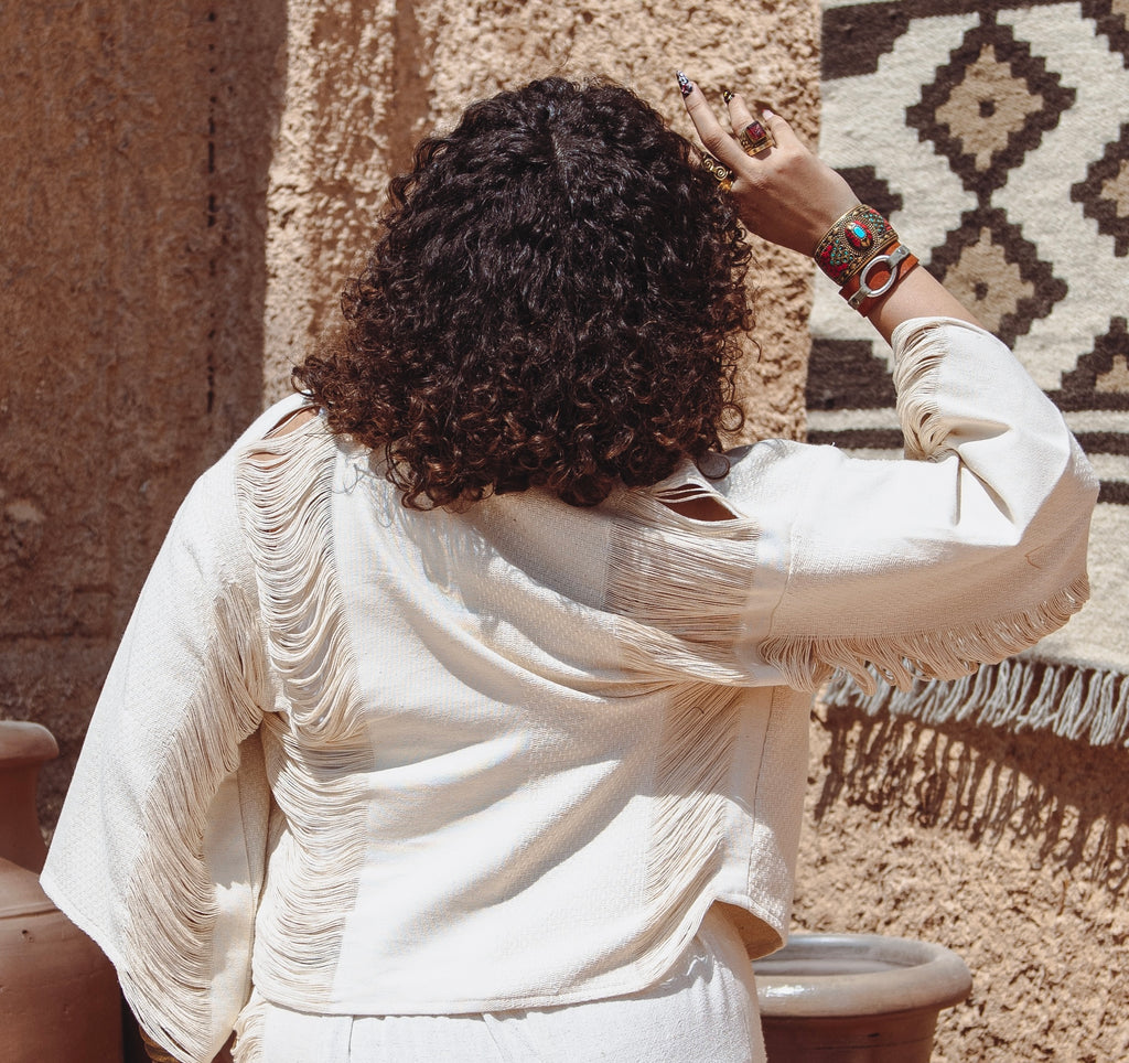 Boho fringes kimono
