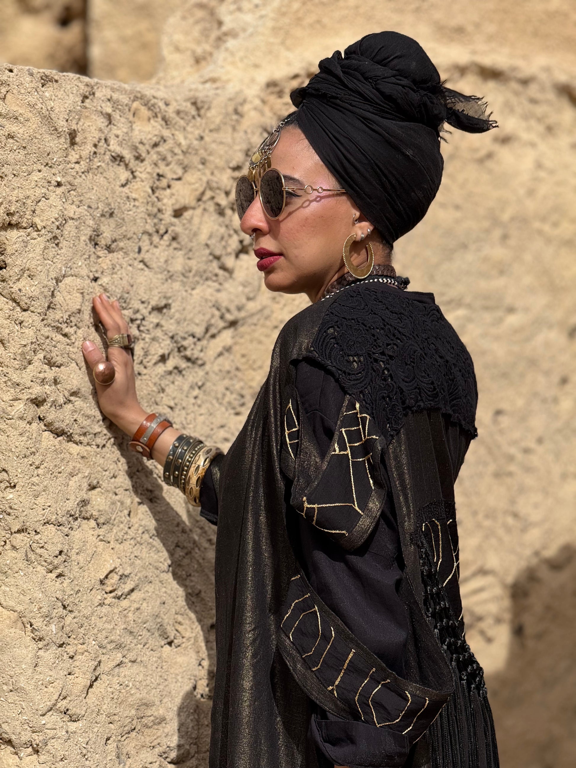 Odessa fringes vest in golden glow