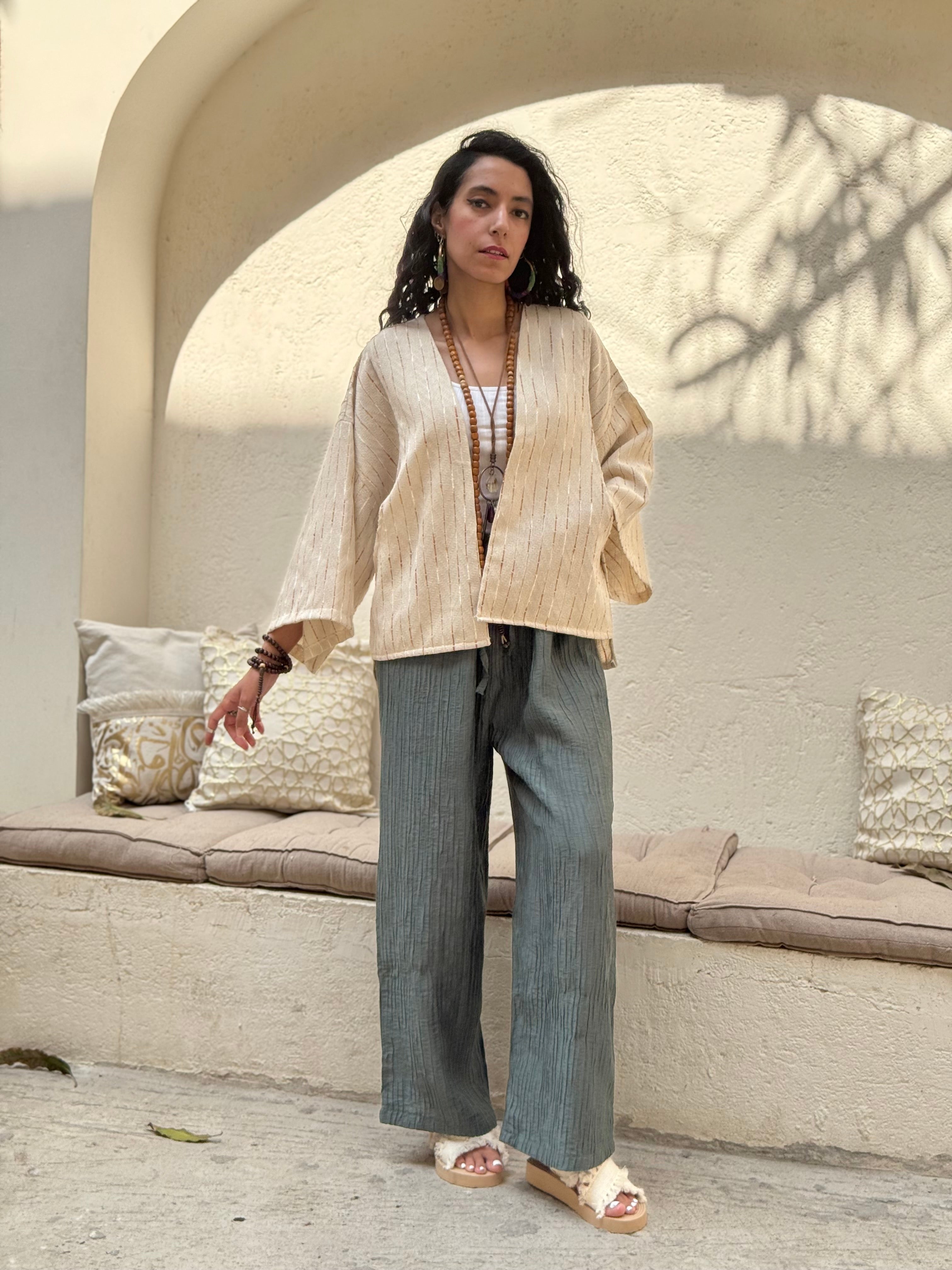 Woven Rythem Kimono