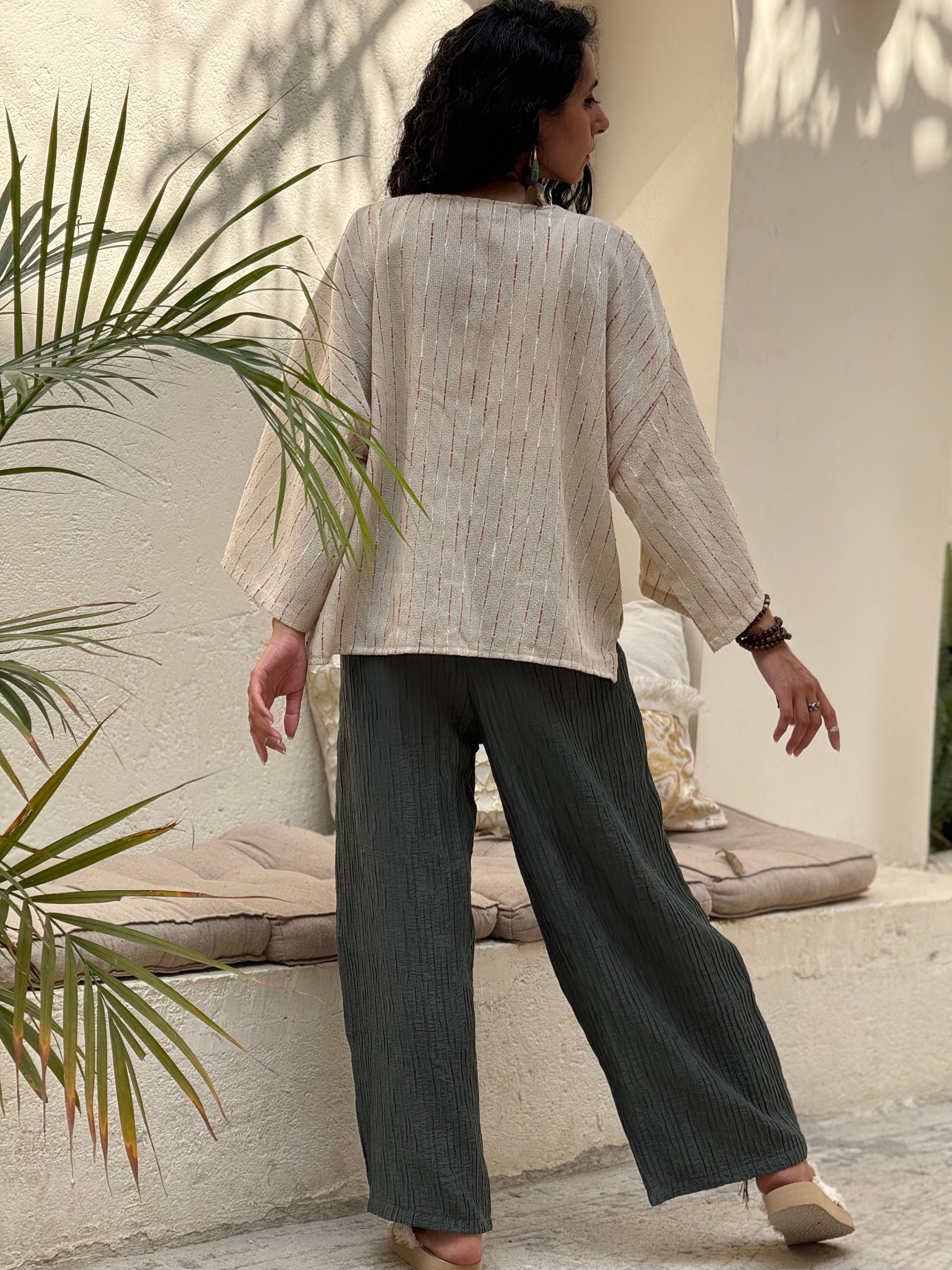 Freedom pleated pants in olive