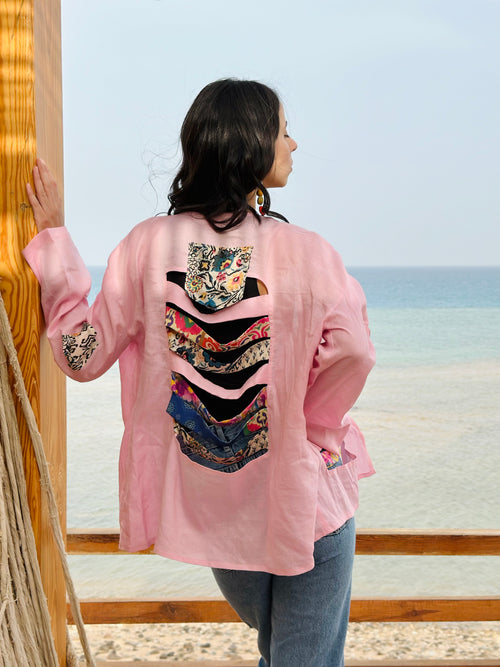 Boheme bloom kimono in blush