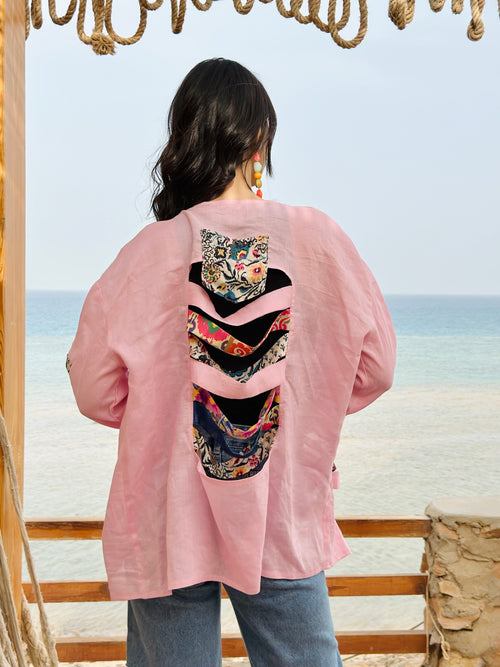 Boheme bloom kimono in blush