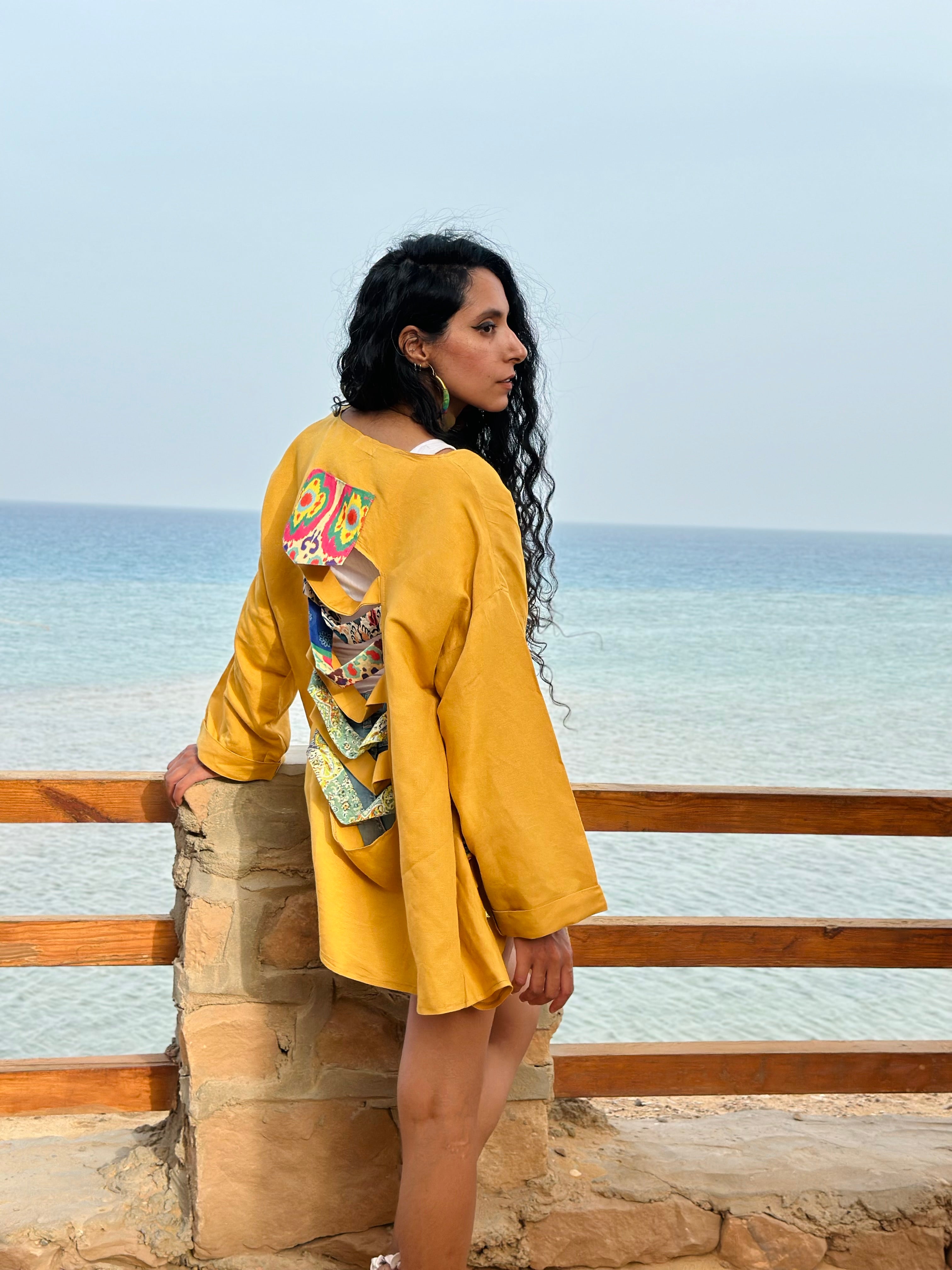 Boheme bloom kimono in mustard