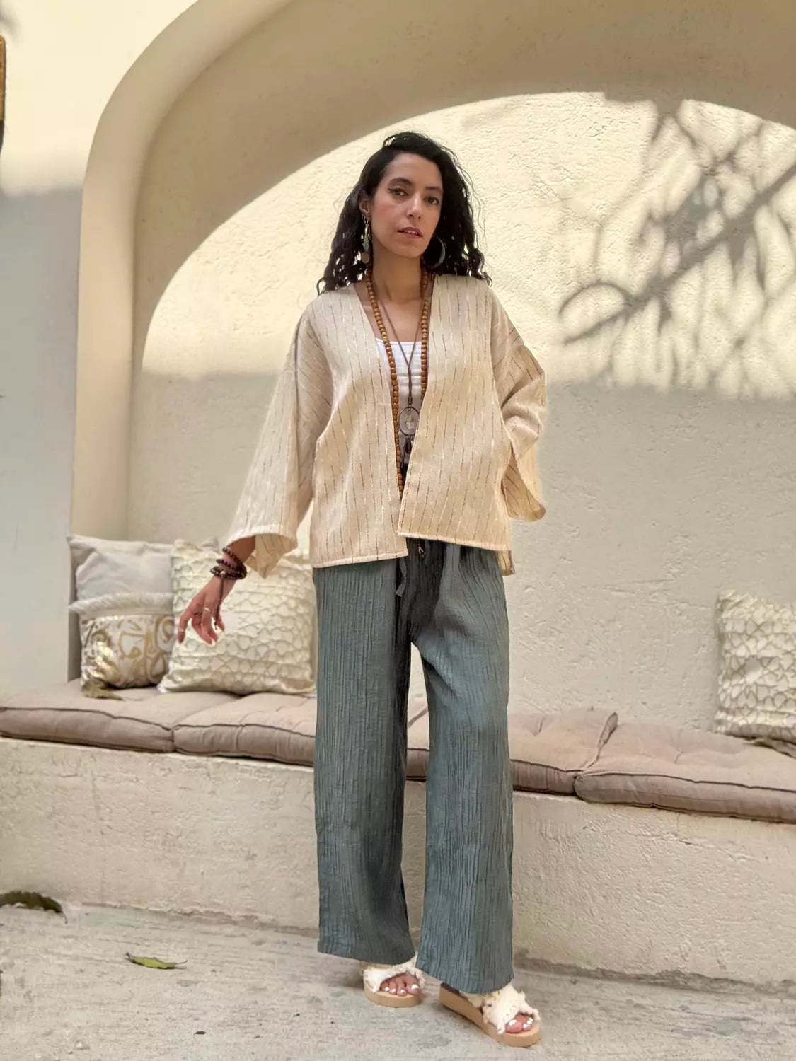 Freedom pleated pants in olive